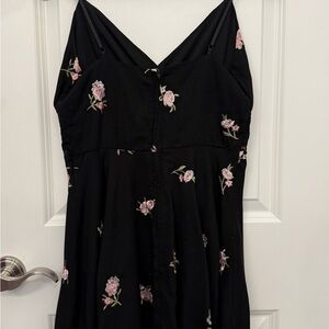 Mi Ami Black Dress with Pink Floral Details